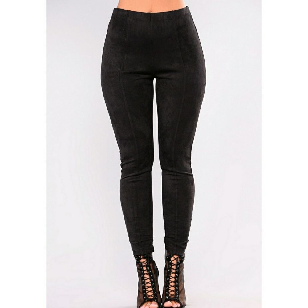 Suede Leggings in Black Fashion Nova